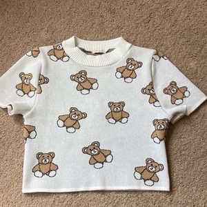 DressedInLALA CutieCutie Crop WHITE 🧸 Knit Top - WORN 1x! MintCondition!